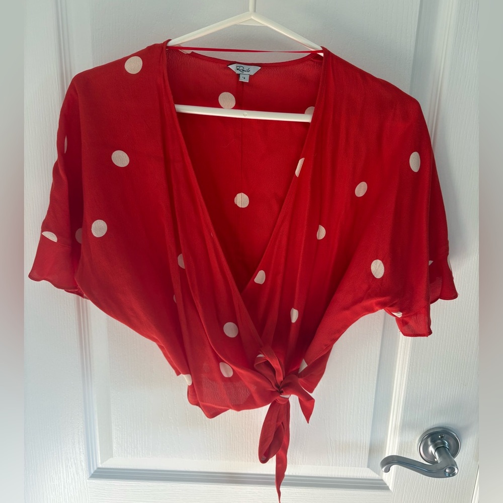 Rails Athena Red Polka Dot Shirt Size S